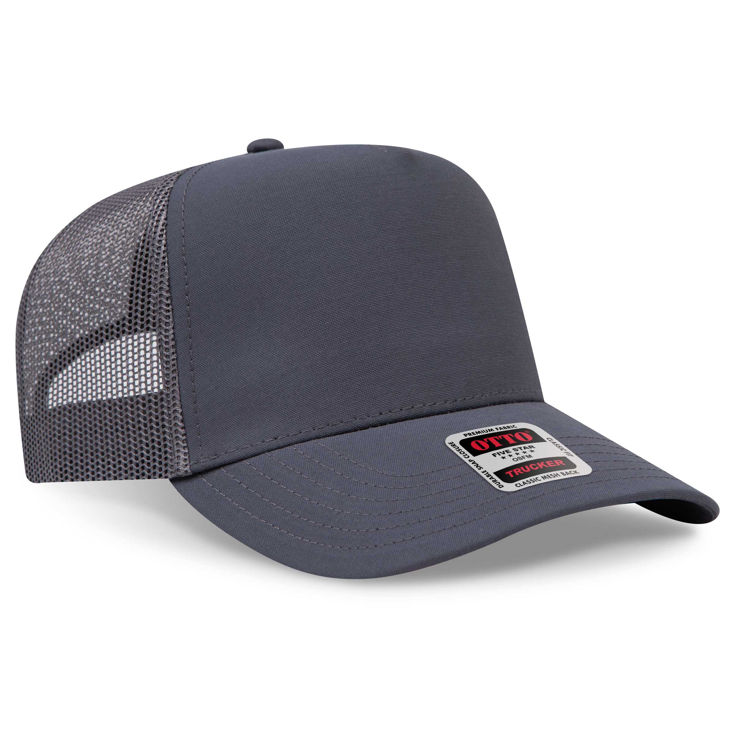 32-285 OTTO CAP 5 Panel Mid Profile Mesh Back Trucker Hat