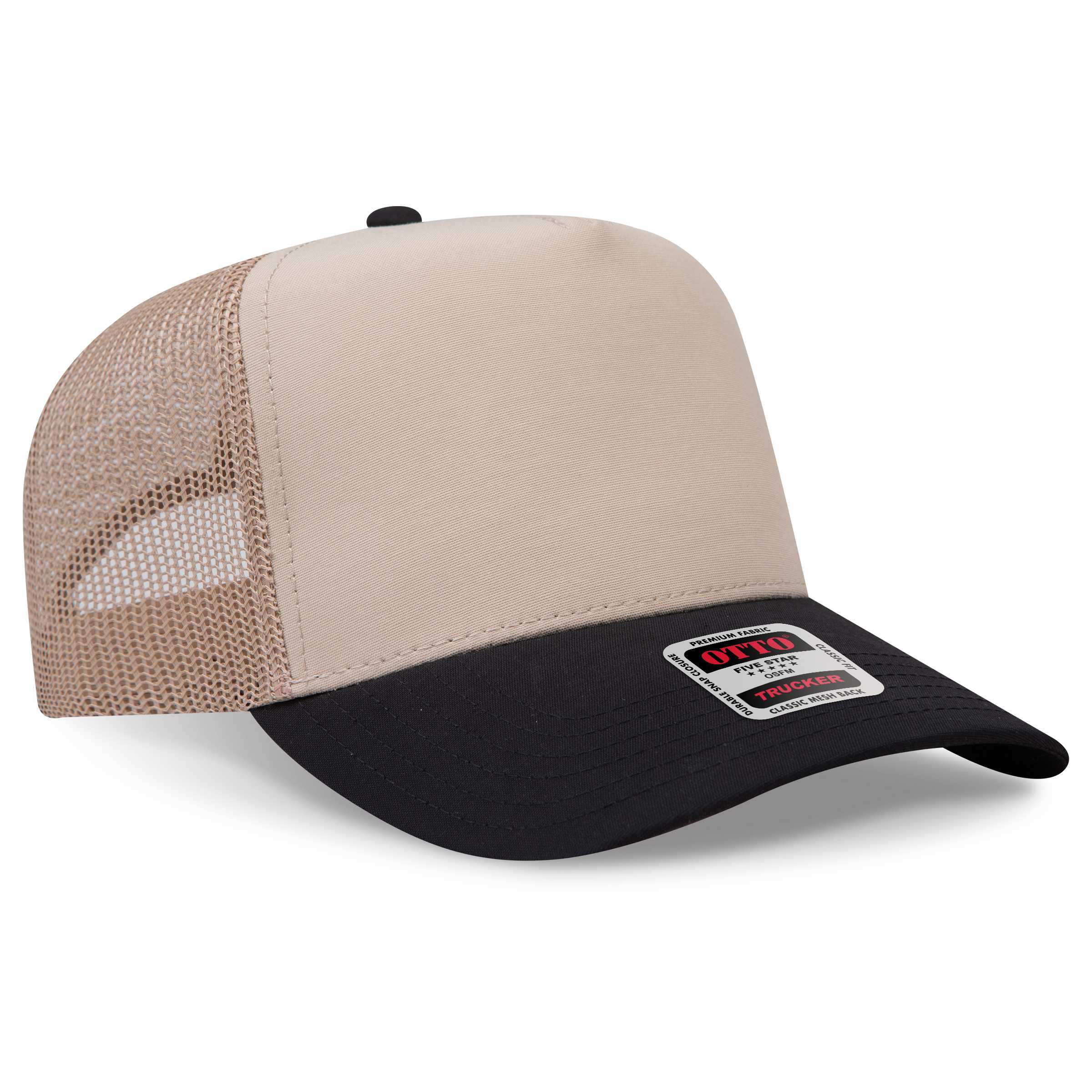 32-285 OTTO CAP 5 Panel Mid Profile Mesh Back Trucker Hat