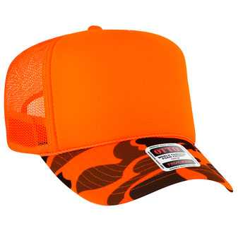 39-165 Polyester Foam Front High Crown Golf Style Mesh Back Caps