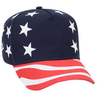 57-174 United States Flag Pattern Cotton Twill Low Crown Golf Style Cap