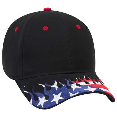 58-756 United States Flag Flame Pattern Visor Brushed Cotton Twill Low Profile Pro Style Caps 58-756 United States Flag Flame Pattern Visor Brushed Cotton Twill Low Profile Pro Style Caps