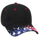 58-756 United States Flag Flame Pattern Visor Brushed Cotton Twill Low Profile Pro Style Caps