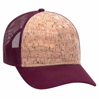 83-1212 Cork 6 Panel Low Profile Mesh Back Cap Structured Firm front Panel Low-Fitting