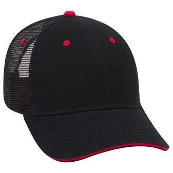 84-482 Brushed Bull Denim Sandwich Visor Low Profile Pro Style Mesh Back Caps