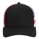 88-1280 American Flag Mesh Back Cotton Twill Six Panel Low Profile Cap