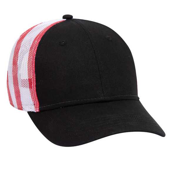 88-1280 American Flag Mesh Back Cotton Twill Six Panel Low Profile Cap 88-1280 American Flag Mesh Back Cotton Twill Six Panel Low Profile Cap