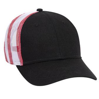 88-1280 American Flag Mesh Back Cotton Twill Six Panel Low Profile Cap
