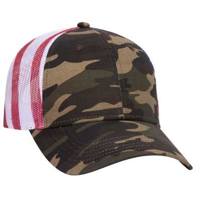 88-1280 American Flag Mesh Back Cotton Twill Six Panel Low Profile Cap 88-1280 American Flag Mesh Back Cotton Twill Six Panel Low Profile Cap