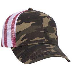 88-1280 American Flag Mesh Back Cotton Twill Six Panel Low Profile Cap 88-1280 American Flag Mesh Back Cotton Twill Six Panel Low Profile Cap