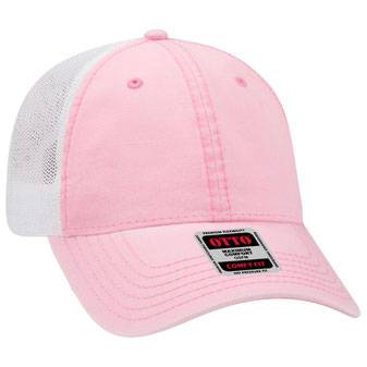 121-1202 "OTTO COMFY FIT" Washed Pigment Dyed Cotton Twill 6 Panel Low Profile Mesh Back Trucker Hat