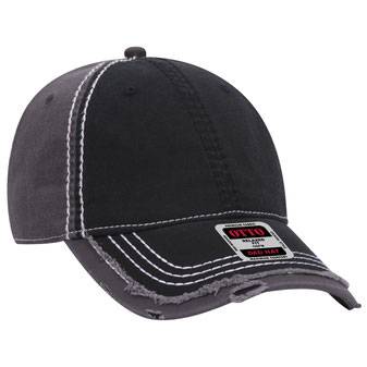 149-1091 Vintage Washed Cotton Twill Distressed Binding Trim Visor w/ Heavy Stitching Low Profile Pro Style