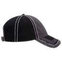 149-1091 Vintage Washed Cotton Twill Distressed Binding Trim Visor w/ Heavy Stitching Low Profile Pro Style
