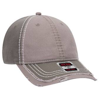 149-1091 Vintage Washed Cotton Twill Distressed Binding Trim Visor w/ Heavy Stitching Low Profile Pro Style