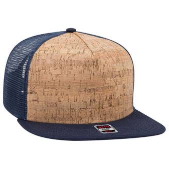 154-1174 Cork Square Flat Visor Pro Style Mesh Back Snapback Caps
