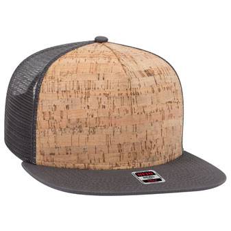 154-1174 Cork Square Flat Visor Pro Style Mesh Back Snapback Caps