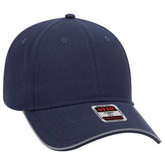 19-1261 Cotton Twill Six Panel Low Pro with Reflective Piping Design
