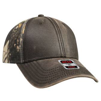 78-1130 Camouflage Garment Washed Cotton Twill Heavy Washed Wax Coated Low Profile Pro Style Caps