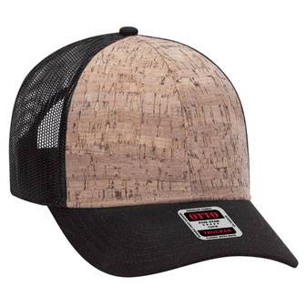 83-1212 Cork 6 Panel Low Profile Mesh Back Cap Structured Firm front Panel Low-Fitting