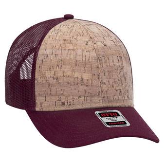 83-1212 Cork 6 Panel Low Profile Mesh Back Cap Structured Firm front Panel Low-Fitting