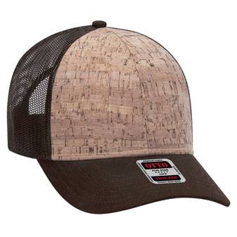 83-1212 Cork 6 Panel Low Profile Mesh Back Cap Structured Firm front Panel Low-Fitting