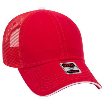 84-482 Brushed Bull Denim Sandwich Visor Low Profile Pro Style Mesh Back Caps