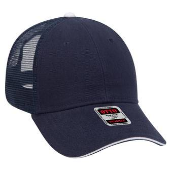 84-482 Brushed Bull Denim Sandwich Visor Low Profile Pro Style Mesh Back Caps