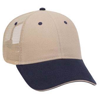 84-482 Brushed Bull Denim Sandwich Visor Low Profile Pro Style Mesh Back Caps