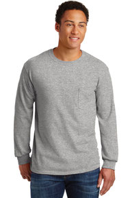 Gildan &#174;  - Ultra Cotton &#174;  100% Cotton Long Sleeve T-Shirt with Pocket.  2410