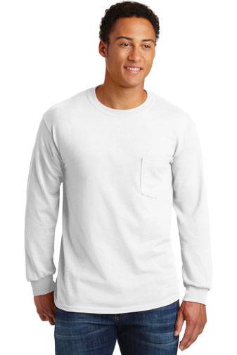 Gildan ®  - Ultra Cotton ®  100% Cotton Long Sleeve T-Shirt with Pocket.  2410