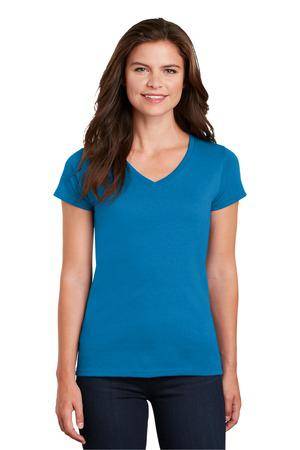 Gildan ®  Ladies Heavy Cotton ™  100% Cotton V-Neck T-Shirt. 5V00L