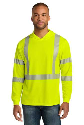 CornerStone &#174;  ANSI 107 Class 3 Long Sleeve Segmented Tape Hooded Tee CS208
