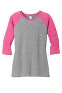 District ®  Women's Perfect Tri ®  3/4-Sleeve Raglan. DM136L
