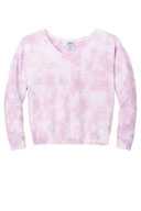 Port & Co ®  Ladies Beach Wash ®  Cloud Tie-Dye V-Neck Sweatshirt LPC140V