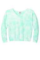 Port & Co ®  Ladies Beach Wash ®  Cloud Tie-Dye V-Neck Sweatshirt LPC140V