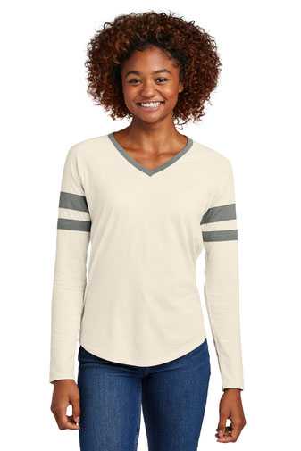 Sport-Tek ®  Ladies Halftime Stripe Long Sleeve V-Neck Tee LST6043