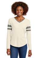 Sport-Tek ®  Ladies Halftime Stripe Long Sleeve V-Neck Tee LST6043