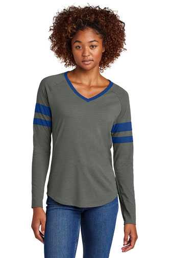 Sport-Tek ®  Ladies Halftime Stripe Long Sleeve V-Neck Tee LST6043