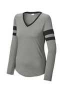 Sport-Tek ®  Ladies Halftime Stripe Long Sleeve V-Neck Tee LST6043