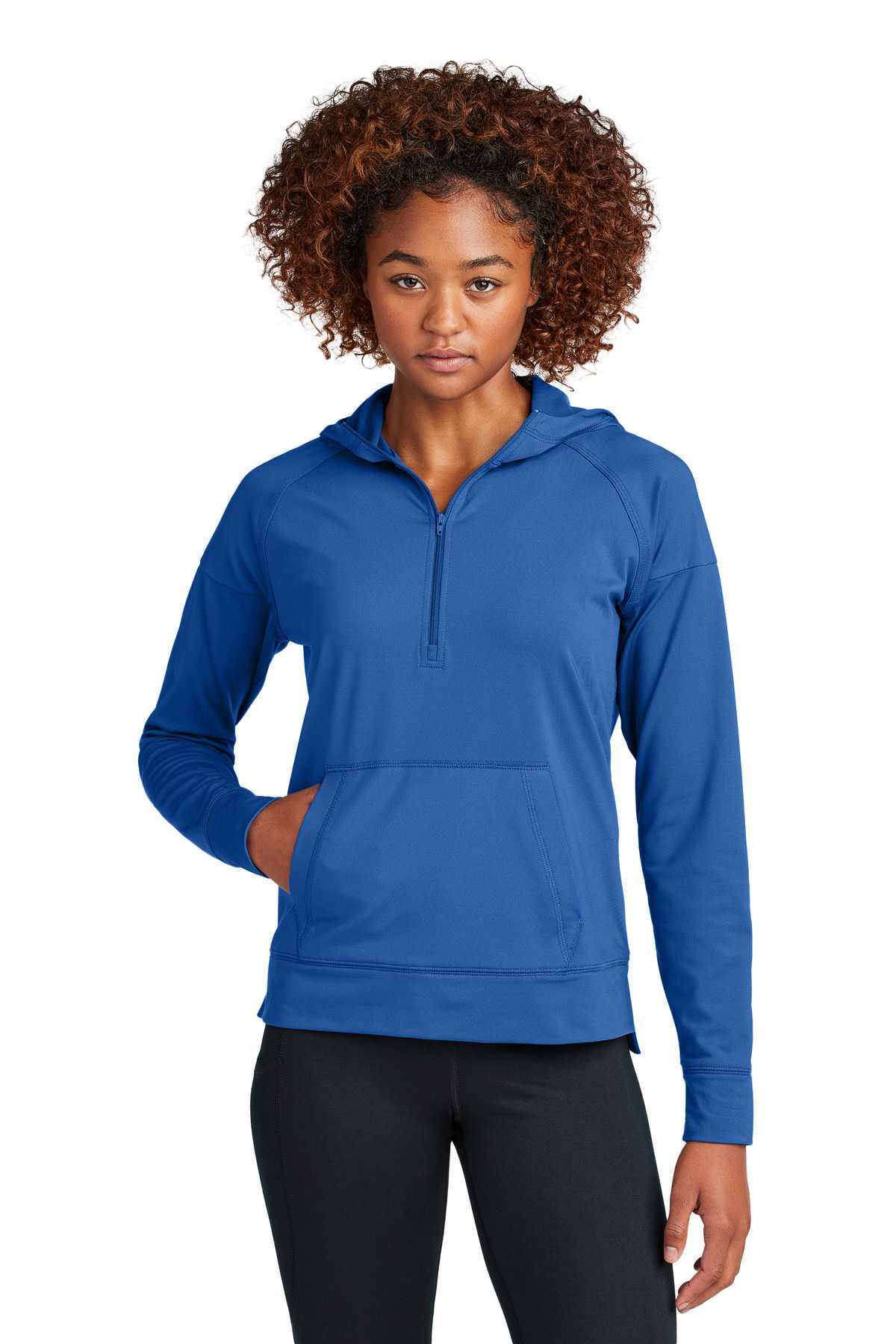 Sport-Tek ®  Ladies Sport-Wick ®  Stretch 1/2-Zip Hoodie LST856