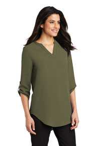 Port Authority Ladies 3/4-Sleeve Tunic Blouse. LW701