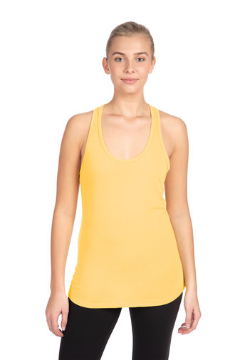 Next Level Apparel Women's Ideal Racerback Tank - 60% Cotton 40% Polyester, Tahiti-Banana Color, Medium