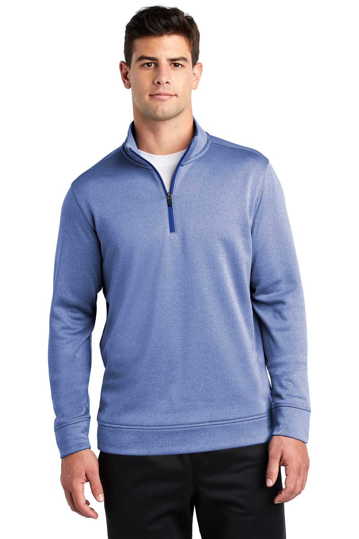 Sport-Tek  ®  PosiCharge  ®  Sport-Wick  ®  Heather Fleece 1/4-Zip Pullover. ST263