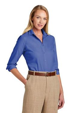Brooks Brothers ® Women's Wrinkle-Free Stretch Nailhead Shirt BB18003 Brooks Brothers ® Women's Wrinkle-Free Stretch Nailhead Shirt BB18003