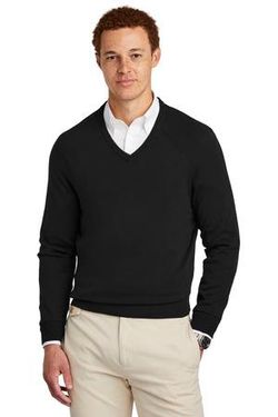 Brooks Brothers ® Cotton Stretch V-Neck Sweater BB18400 Brooks Brothers ® Cotton Stretch V-Neck Sweater BB18400