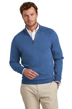 Brooks Brothers ® Cotton Stretch 1/4-Zip Sweater BB18402 Brooks Brothers ® Cotton Stretch 1/4-Zip Sweater BB18402