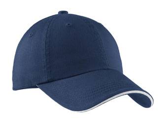 Port Authority  Sandwich Bill Cap with Striped Closure.  C830