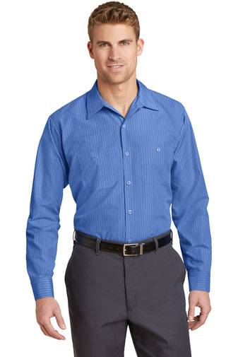 Red Kap ®  Long Size, Long Sleeve Striped Industrial Work Shirt. CS10LONG