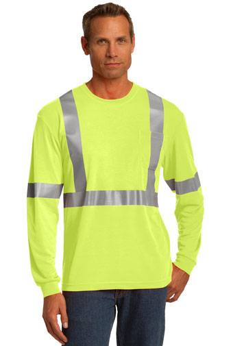 CornerStone ®  ANSI 107 Class 2 Long Sleeve Safety T-Shirt. CS401LS