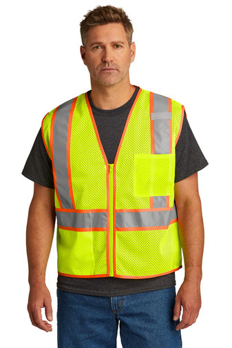 CornerStone  ®  ANSI 107 Class 2 Mesh Zippered Two-Tone Vest. CSV103