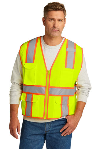 CornerStone  ®  ANSI 107 Class 2 Surveyor Zippered Two-Tone Vest. CSV105